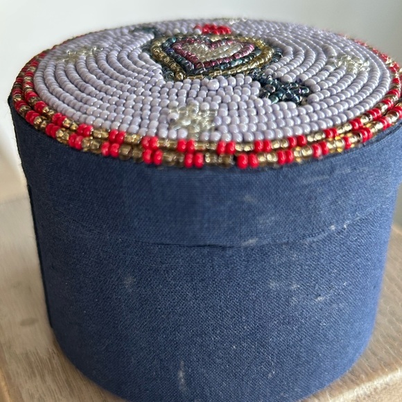 Anthropologie Fortune Heart Beaded Lidded Jewelry Box. - Picture 2 of 9